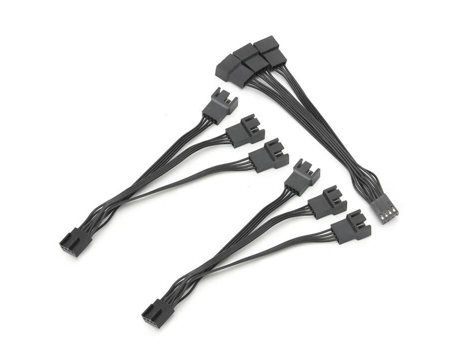 HURRISE Cable de extensión de ventilador Adaptador divisor de ventilador de 1 a 3 pines Cable de extensión de ventilador de fuente de alimentación ...
