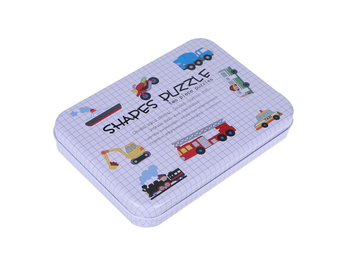 Ats-juego De Rompecabezas De Madera Educativo Para Niños, Juguete De Aprendizaje Temprano Con Contenedor (vehículo)