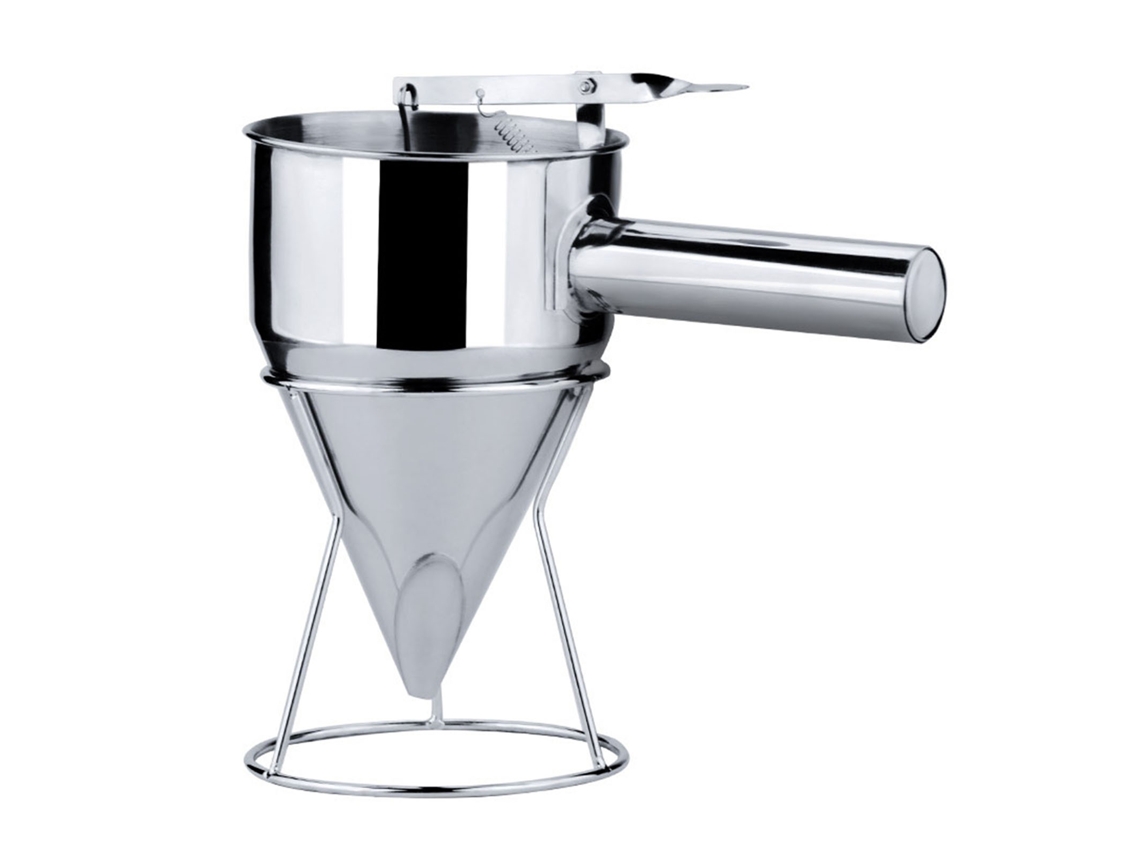 Embudo Dispensador De Masa De Acero Inoxidable De 1200 Ml Con Asa Y Estante, Abertura De 21 Mm Para Panqueques.