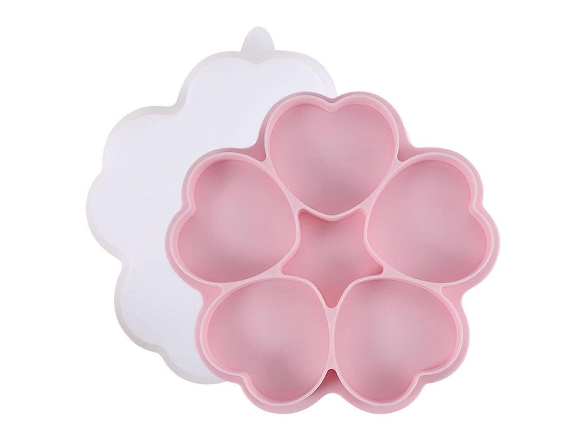 Molde de silicona para tostadas con 5 cavidades, bandeja antiadherente, molde para panecillos, molde de silicona para hamburguesas, color rosa