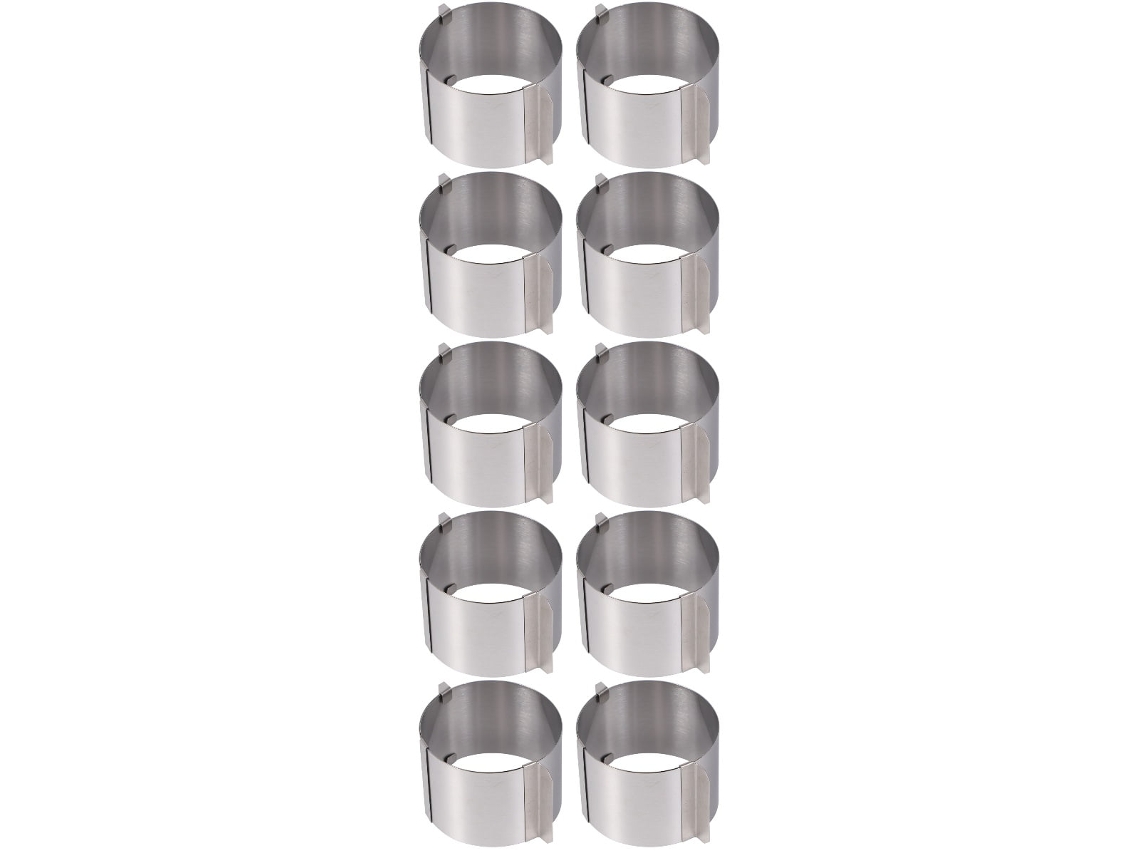 Juego De 10 Moldes Para Galletas Y Pasteles, Cortador Redondo De Mousse De Acero Inoxidable, Moldes Para Hornear.