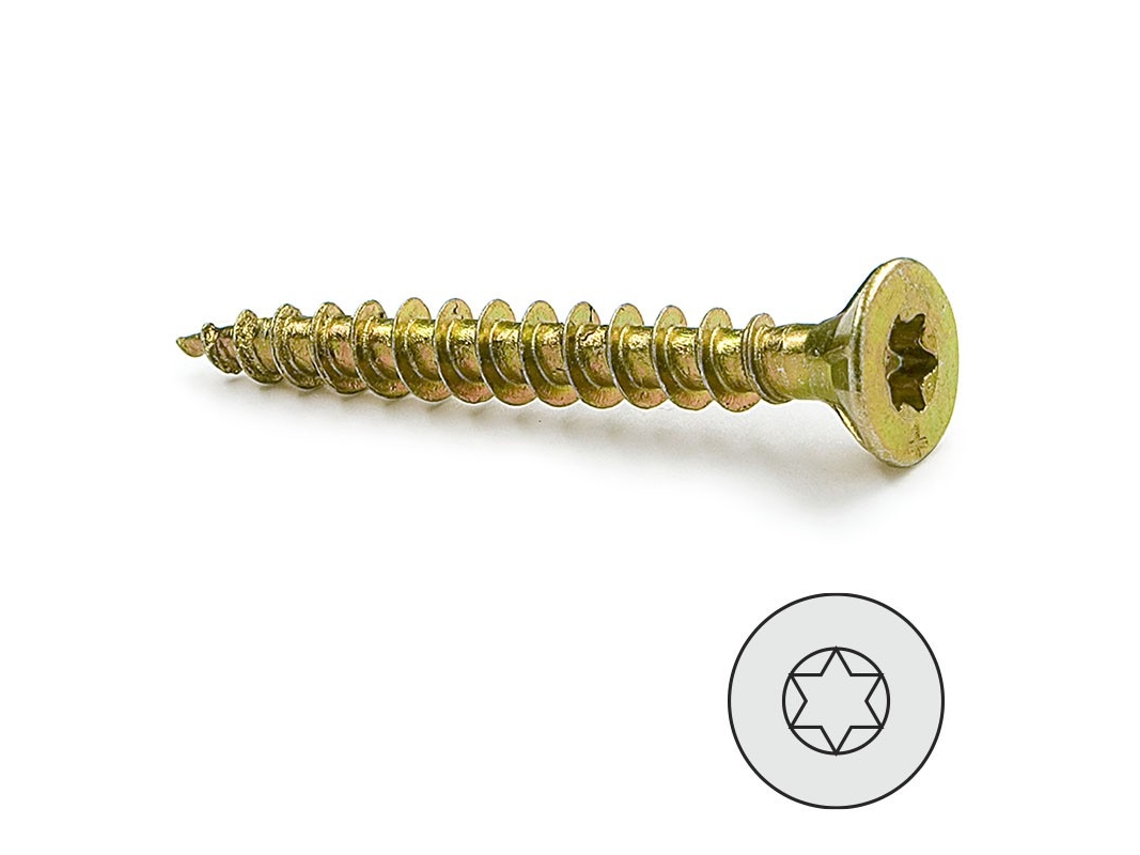 Tornillo Rosca Madera Cabeza Plana Torx Largo 70Mm Diámetro 4.5Mm UCAFIX