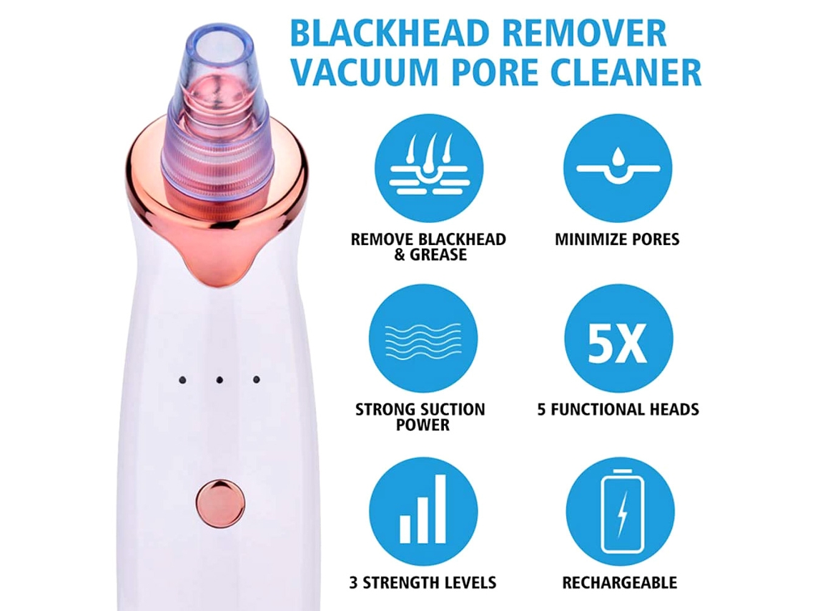Extractor de puntos negros eléctrico con succión, limpiador de poros Belleza Blanca