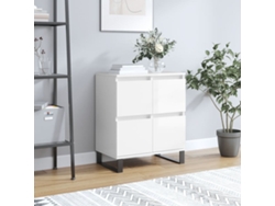 Aparador De Madera Contrachapada Blanco Brillante 60x35x70 Cm