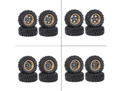 44pcs Upgraded Tires Carbon Fiber Wheel Rims For Fms Scx24 Trx4m 1/18 Rc Cars Vehicles Models Spare Parts Accessories