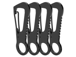 4 Mosquetones De Acero Inoxidable Para Abrir Botellas, Ideales Para Escalada Y Actividades Al Aire Libre, Con Llavero En Forma De D, Color Negro.
