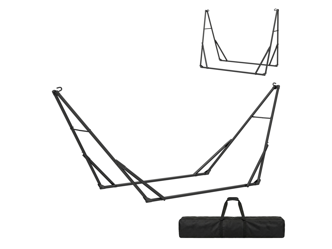 Soporte plegable portátil para hamaca con bolsa - Negro