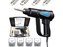 Engrapadora caliente 70W soldadura plástica. Kit reparación parachoques coche 4 grapas onduladas.