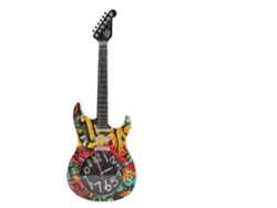 Reloj de pared Baok con forma de guitarra y simulación precisa de la hora para la decoración del hogar, el dormitorio y la sala de estar (modelo 5680).