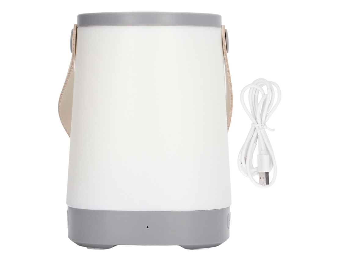 2026-luz Nocturna Usb Recargable 1800mah Silicona Mango Cuero Pu Abs Para Guardería Camping Dormitorio Gris
