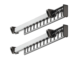 (nn) Perchero extensible para armario, perchero deslizante compatible con 12 perchas, longitud 312 mm, paquete de 2