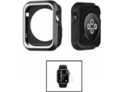 Carcasa Military + Protector de Hydrogel PHONECARE Apple iWatch Series 4 - 44mm Negro y Blanco