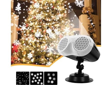 Adorno de Navidad Adornos Navideños Lámpara Proyector Copos Nieve Vacaciones Blanco