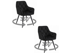 Silla Jork360 Terciopelo Negro / Patas Negras X 2 Leobert