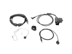 Auriculares con control de garganta, PTT y micrófono retráctil