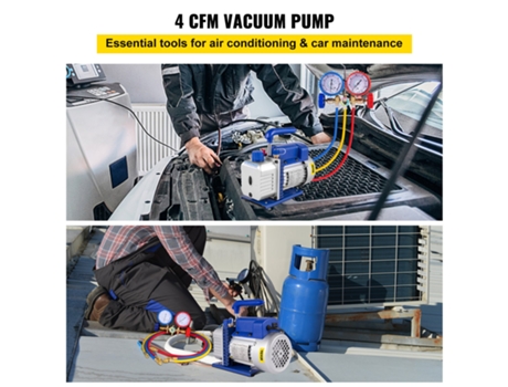 Bomba de Vacío para Aire Acondicionado 4Cfm 1/3Hp Sistema de Refrigeración Automotriz