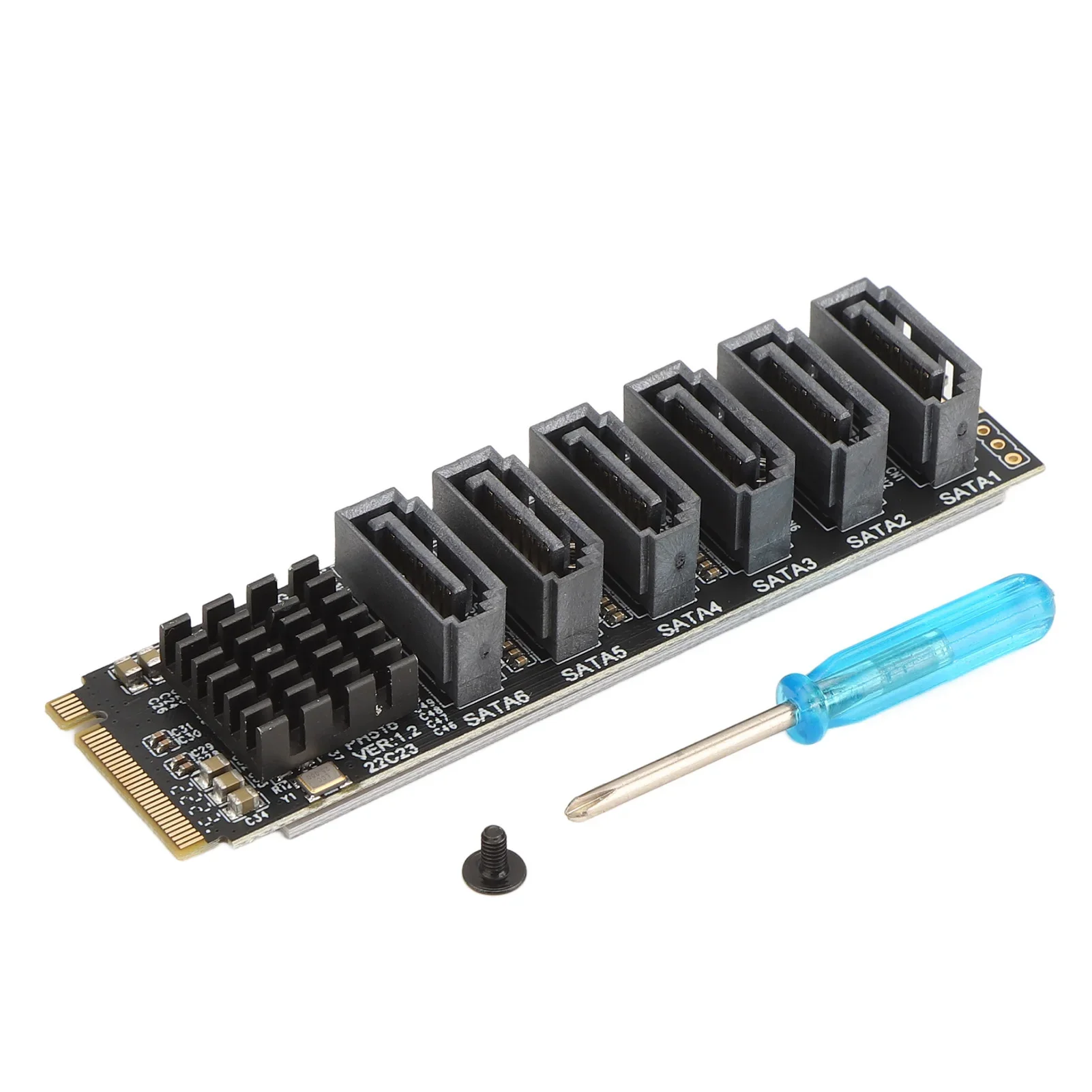 Tarjeta De Expansión Nvme A Sata De 6 Puertos, Adaptador M.2 A Sata Con Ssd M.2 Integrado.