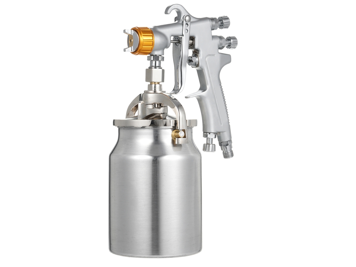 Pistola De Pintura Neumática Hvlp Con Mango Ergonómico Y Cápsula Ajustable De 1000 Ml.
