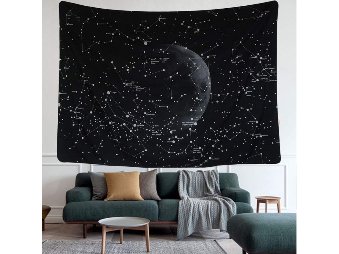 Tapiz Arte Pared Astrología Galaxia Estrellas Boho Dormitorio Sala 59.1x51.2in