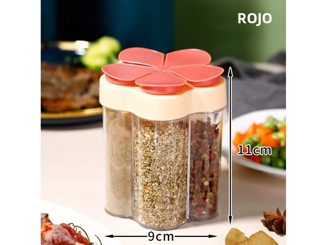 Juego De Utensilios De Cocina (rojo), Caja Para Guardar Condimentos, Botellas De Plástico Para Condimentos, Ideal Para Acampar Al Aire Libre.