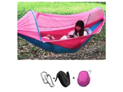Hamaca de exterior con mosquitera (260 x 140 cm) Rosa