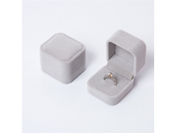 Elegante caja para anillos de compromiso, almacenamiento de joyas de terciopelo premium para un regalo romántico de aniversario de bodas, joyero versátil