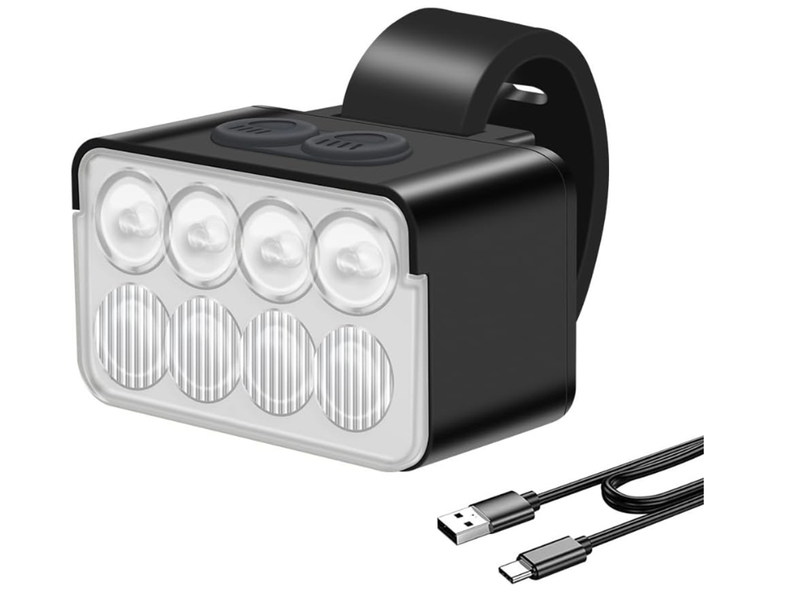 Faros delanteros para bicicleta para paseos nocturnos, linterna de luz brillante, carga USB, accesorios para ciclismo de montaña al aire libre, color negro, Jytgalx