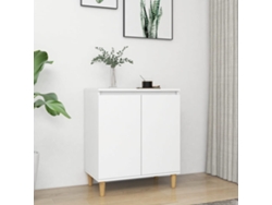 Aparadores Armario con Patas de Madera 60X35X70 Cm Contrachapado Blanco
