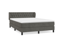 Maison Exclusive - Cama Box Spring Con Colchón Terciopelo Gris Oscuro 140x200 Cm