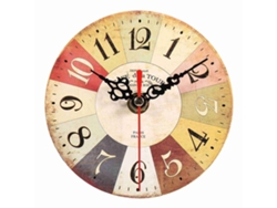 Reloj de pared redondo Baok de MDF, estilo europeo, antiguo, decoración artística y creativa para el hogar y la oficina (2 unidades)