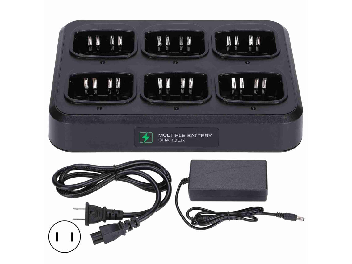 Estación De Carga De Seis Vías Para Radios Bidireccionales Motorola Con Enchufe Estadounidense De 110-240 V.