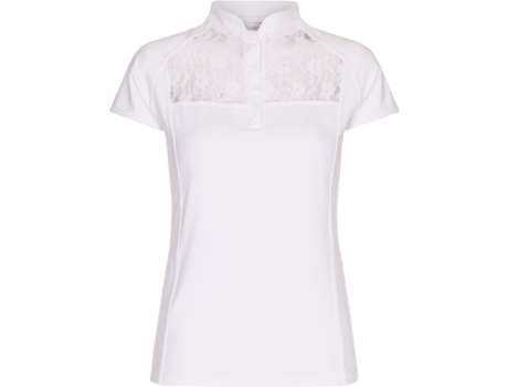Polo de Niña para Equitación EQUIPAGE Orinoco Blanco (14 Años)