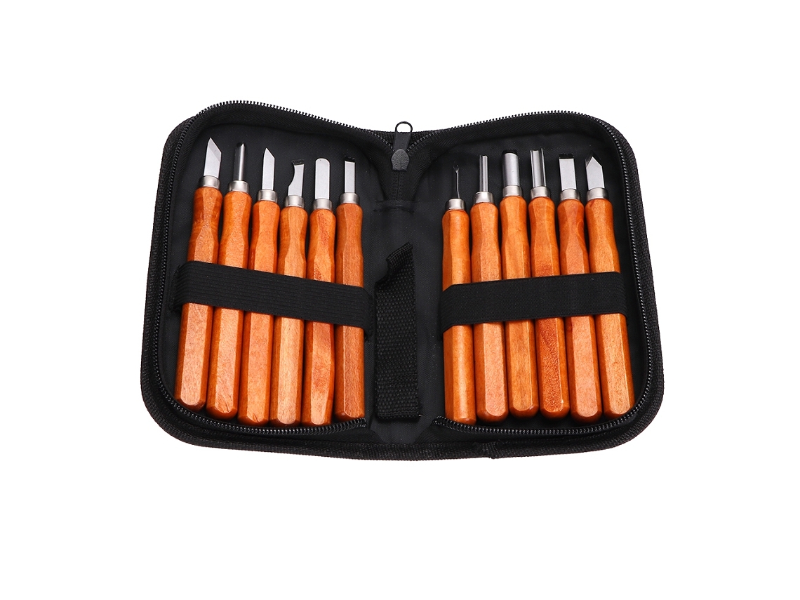 Conjunto De 12 Lâminas De Carving Em Imitação De Mogno Para Carpintaria Ferramentas Manuais