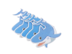 Omni-5 Hoja De Pegatinas Antideslizantes Para Bañera Infantil Con Diseño De Tiburón Listo Para Usar 12,00x8,60x0,10cm Azul
