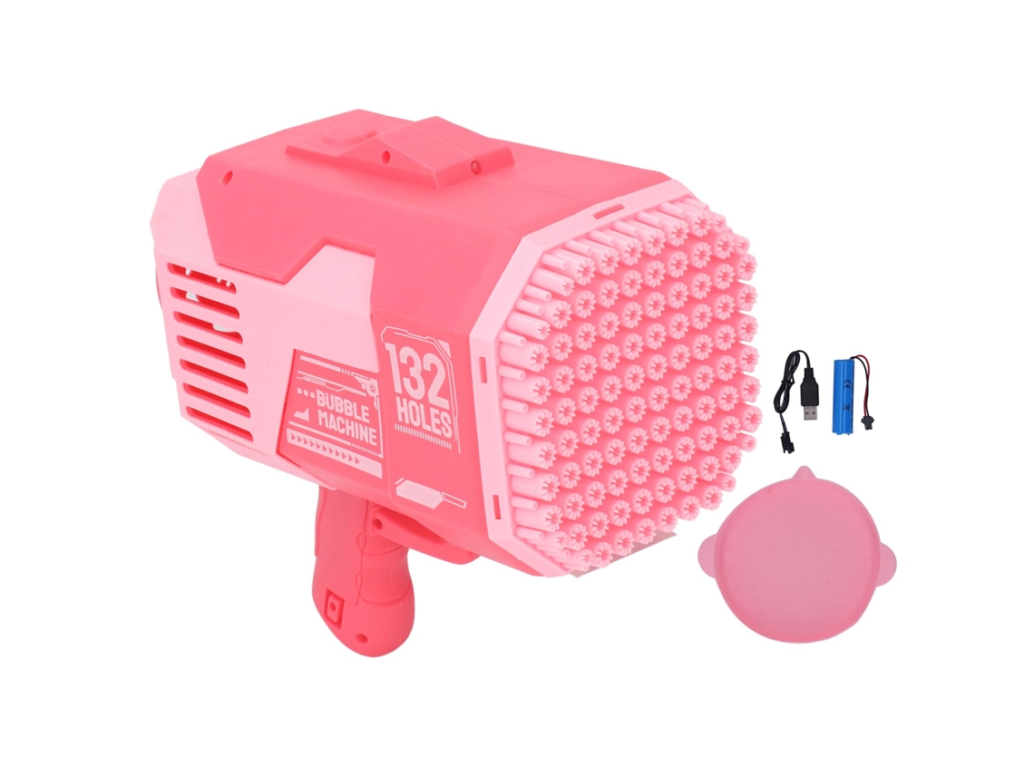 Máquina de Bolhas Automática Bj Sakura Rosa com 132 Furos, Portátil e Leve para Crianças