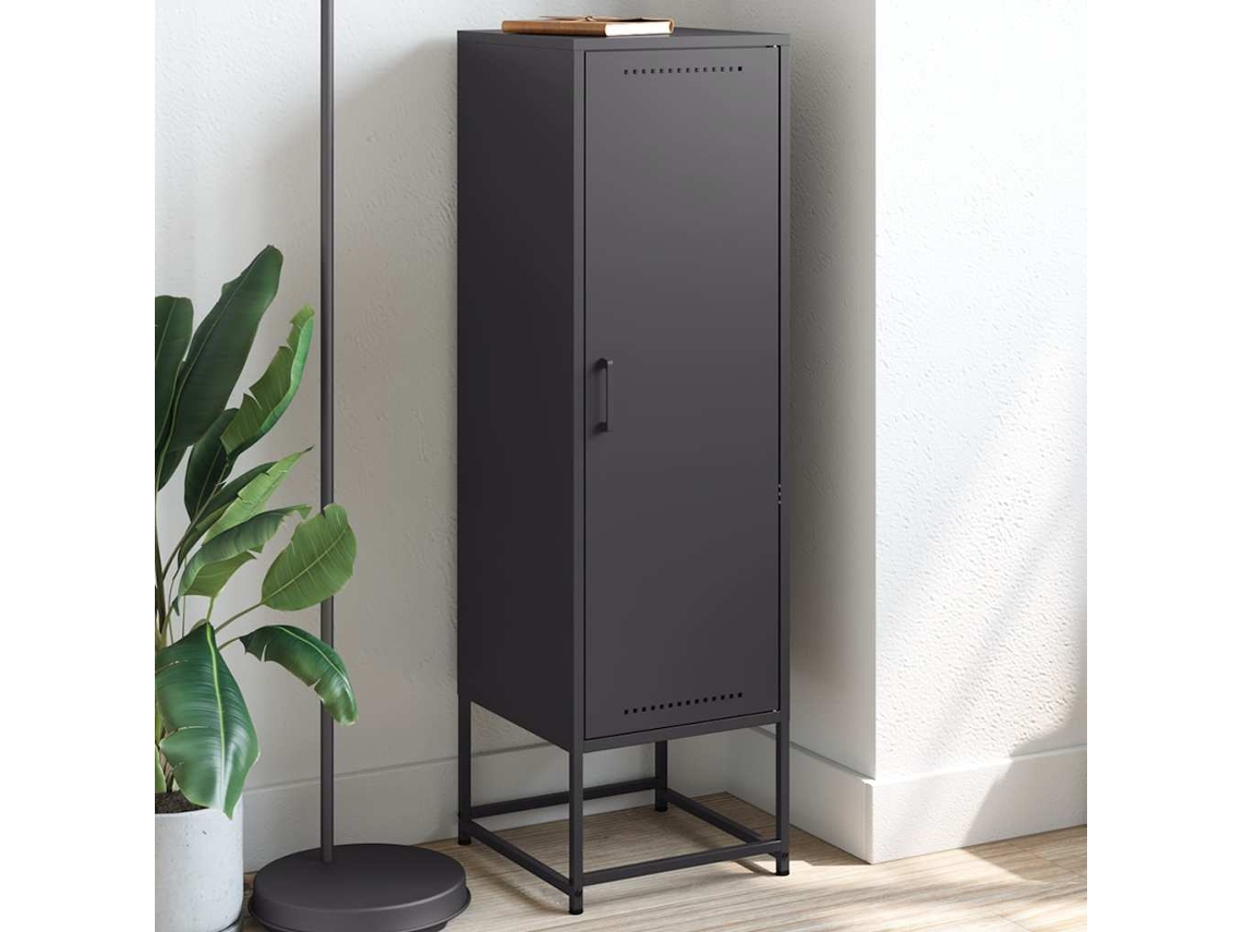Aparador | Buffet | Armario De Apoyo Alto 36x39x123 Cm Acero Negro Wsd45450 Lovely Home