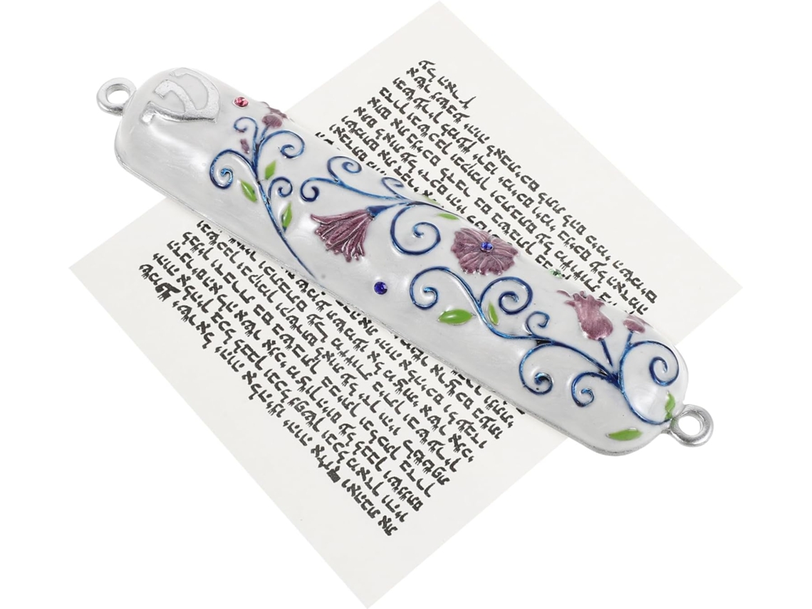 Estuche Mezuzá Aleación Pintado Pergamino Kosher Decoración Resistente Entrada Hogar Festividades Judías