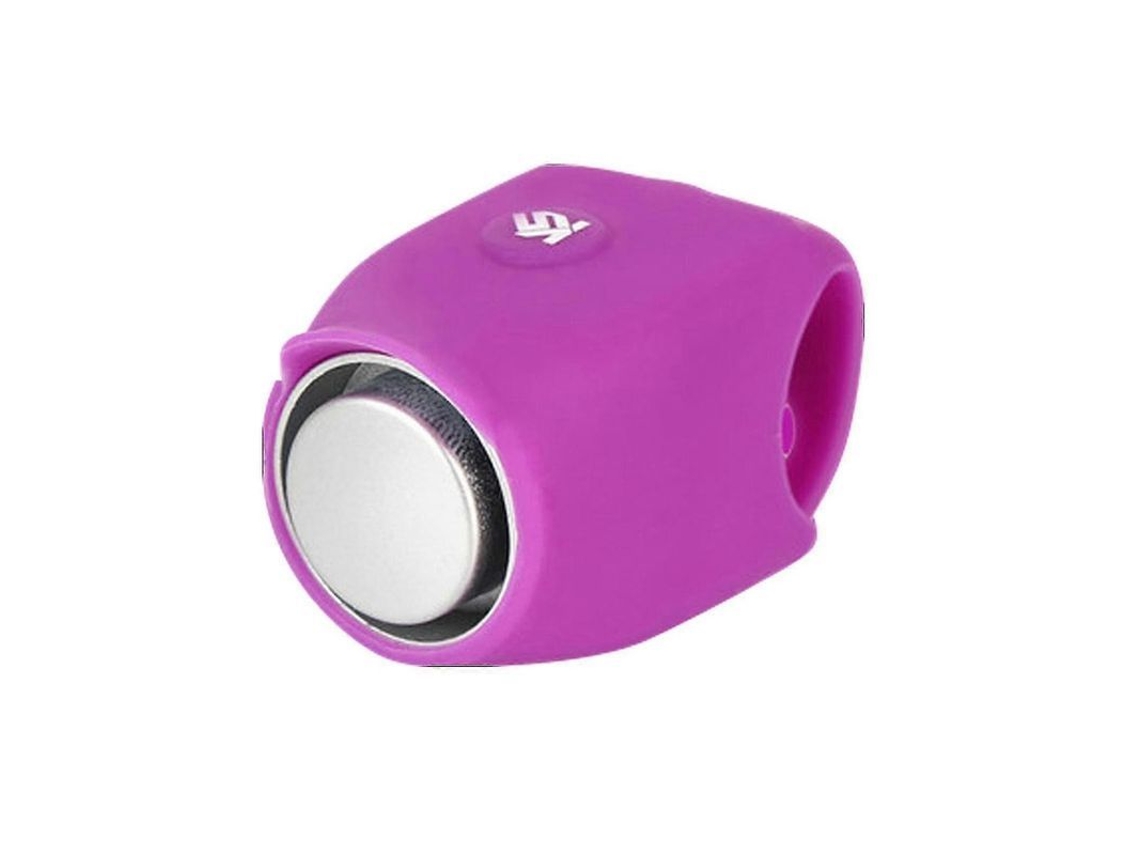 Timbre eléctrico de silicona para bicicleta 2026dn, 120 dB con 6 sonidos, fácil de acoplar al manillar, color morado.