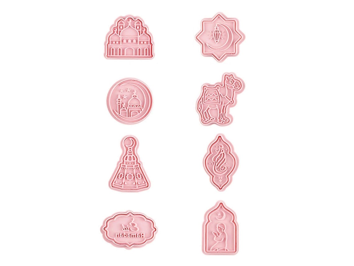 Molde Para Galletas Diy Accesorios De Repostería Para Eid Ramadán Hecho De Plástico Seguro 8 Piezas