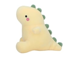 Rebe-juguete De Peluche De Dinosaurio Bonito Suave Y Seguro Para Niños Niñas Regalo De Cumpleaños Amarillo 22cm