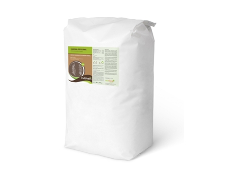CULTIVERS Harina de Pluma 20 kg NPK 12-2-1. Abono orgánico para plantas con alto contenido en Nitrógeno. Huertos, arboles florales/frutales