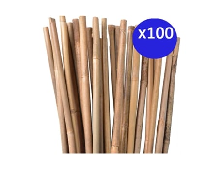 Pack 100 x Tutor de Bambú natural 100 cm, 8-10 mm. Varillas de bambú ecológicas para sujetar árboles, plantas y hortalizas SUINGA