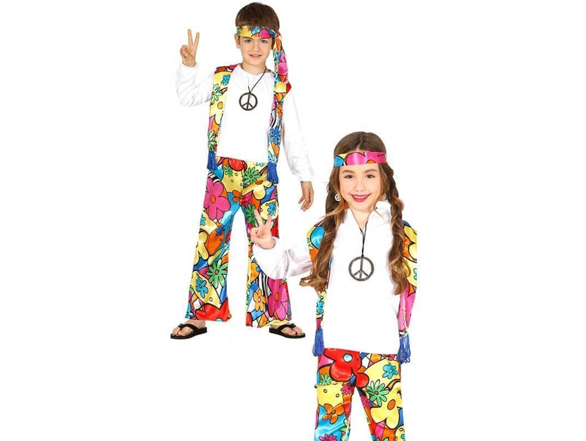 Disfraz de Niño DISFRAZZES Hippie Florido (Talla: 5 a 6 años)