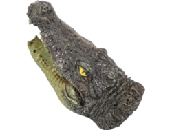 Figura De Cabeza De Cocodrilo De Kichouse Para Decoración De Acuario Y Jardín, Hecha De Resina Para Escritorio Y