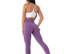 Leggings Sin Costuras Nvgtn Mujer Deportivas Elásticas Algodón Suave Levanta Glúteos Fitness M Violeta