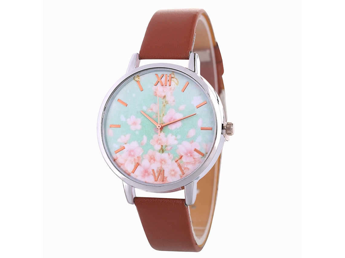 Reloj De Pulsera Informal Para Mujer Con Correa De Piel Sintética - Café