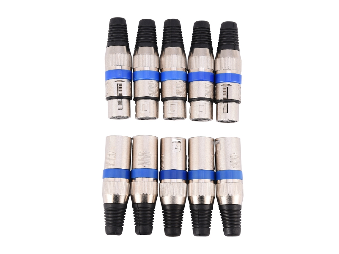 Conector de audio XLR para micrófonos con transmisión de señal
