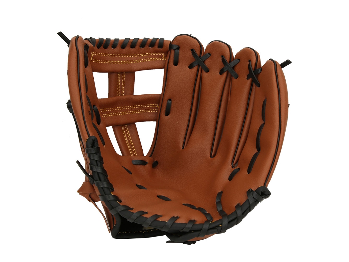 Guantes de béisbol de cuero sintético marrón de 10,5 pulgadas para adultos y niños, para entrenamiento y competición.