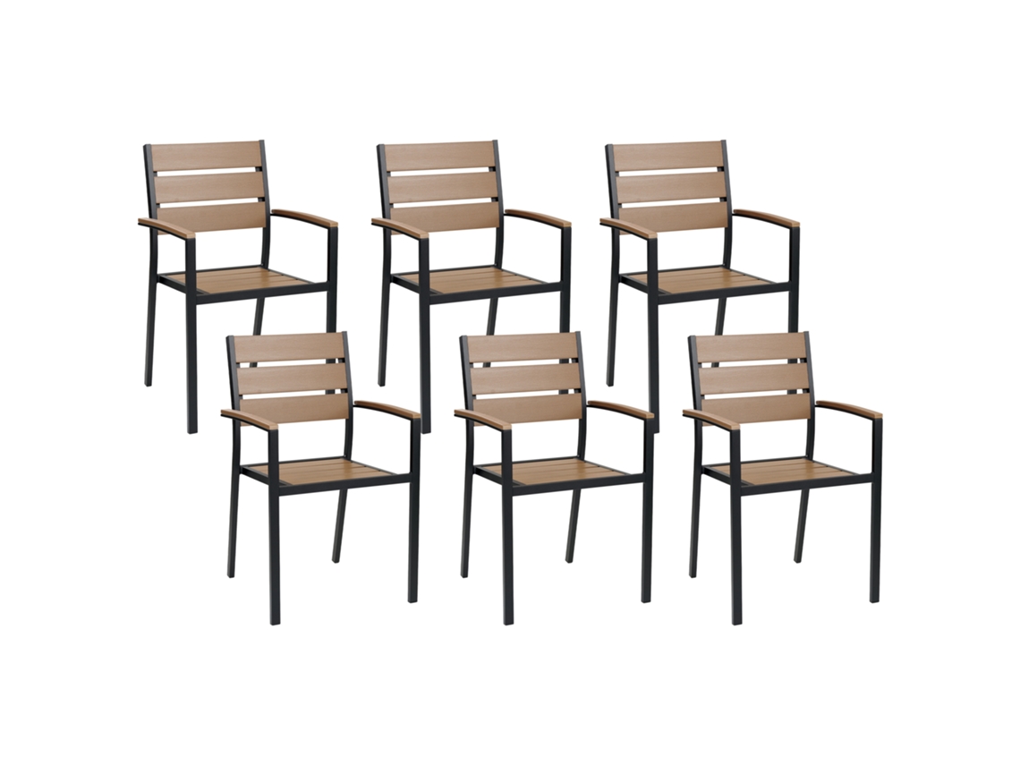 Conjunto de 6 sillas BELIANI Vernio de Madera plástica Madera clara 54x57x88