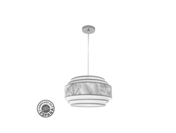 Colgante 5p Camerun 1xe27 Cromo/blanco/gris Regx40x40cm